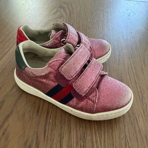 Authentic Gucci Girls Glitter Sneakers – Pink – EU 25 / US Kids 8 💖